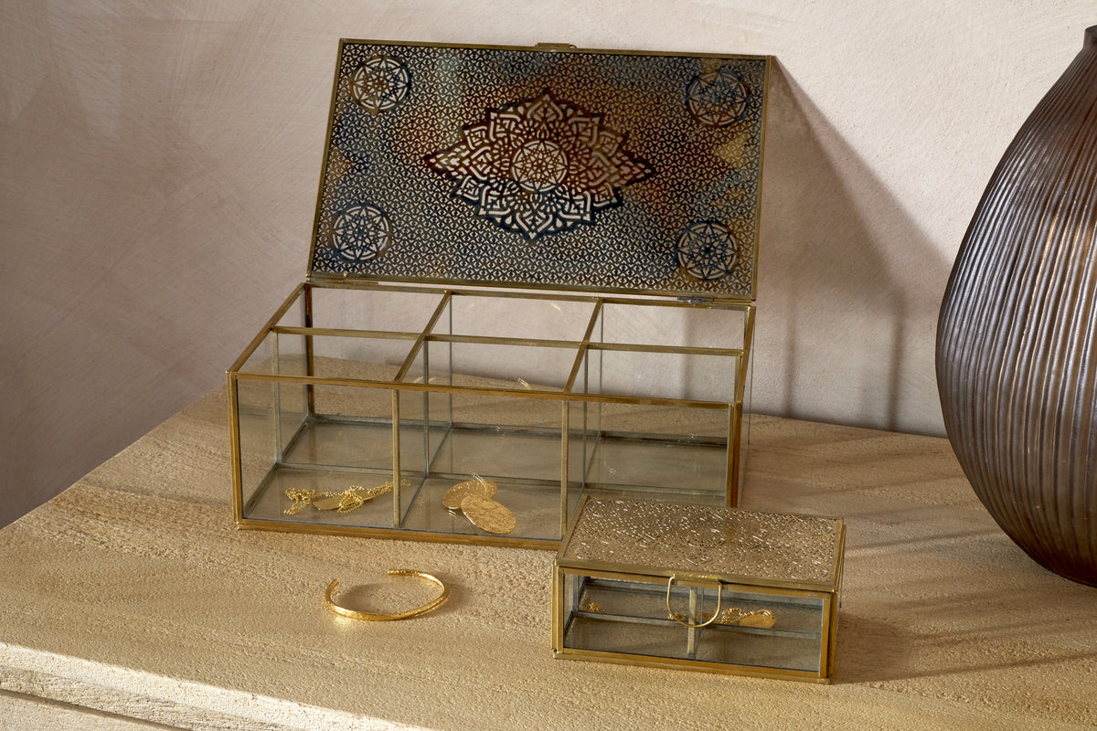 Kijang Jewellery Box - Brass & Clear