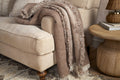 Kambali Disressed Wool Jacquard Throw - Natural