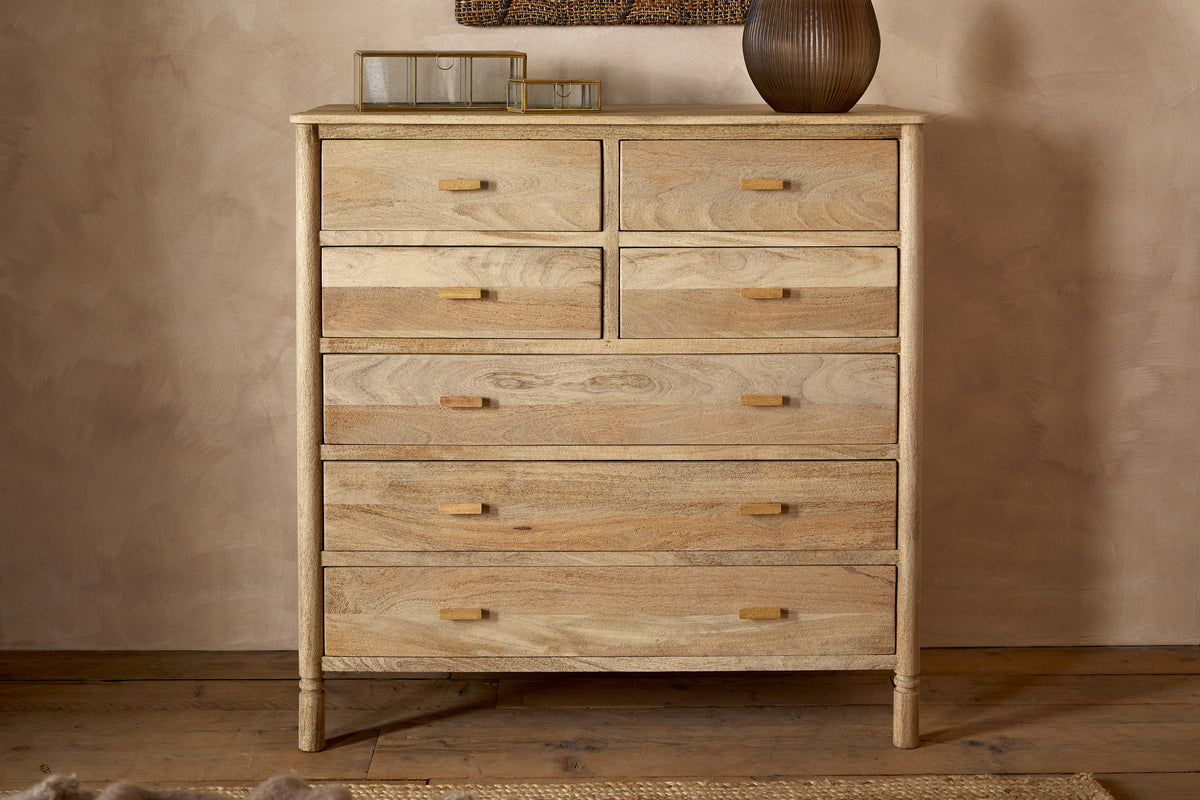 Sri Mango Wood Chest of Drawers - Natural