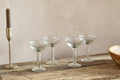 Yala Hammered Champagne Coupe - Clear - (Set of 4)