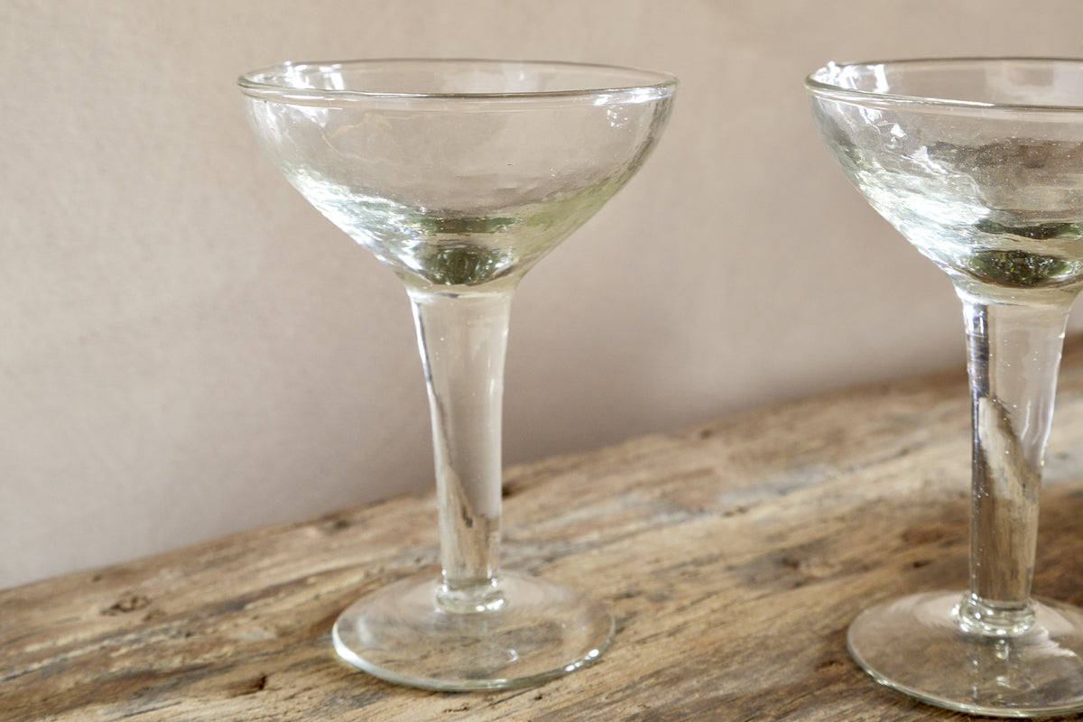 Yala Hammered Champagne Coupe - Clear - (Set of 4)