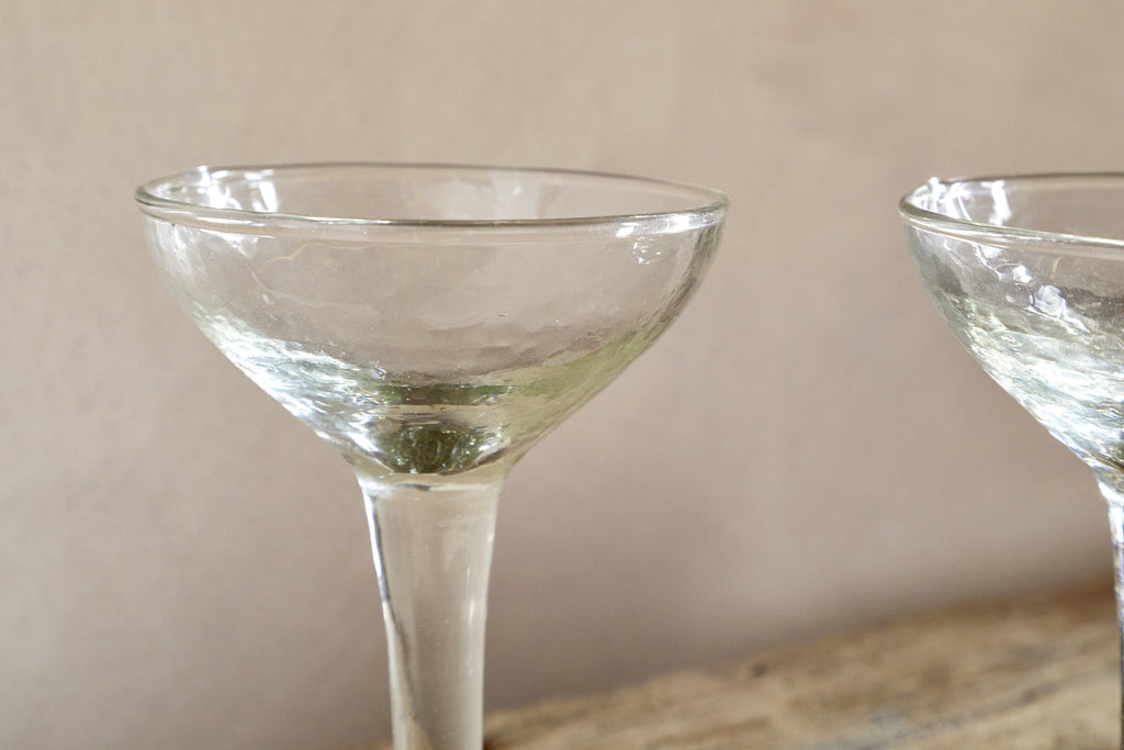 Yala Hammered Champagne Coupe - Clear - (Set of 4)