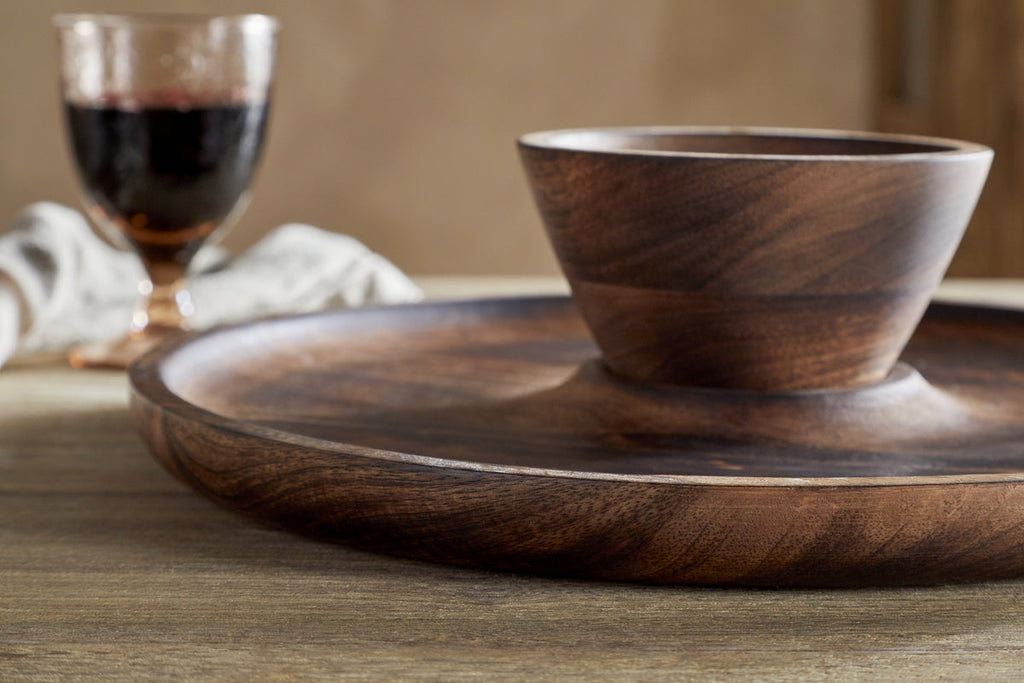 Sindar Serving Tray with Bowl  - Natural