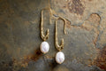 Omi White Pearl Earrings - Gold