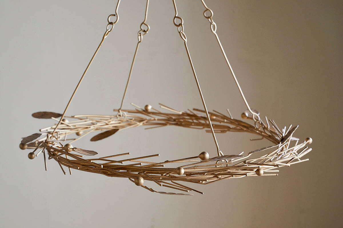Natesa Hanging Wreath - Brass
