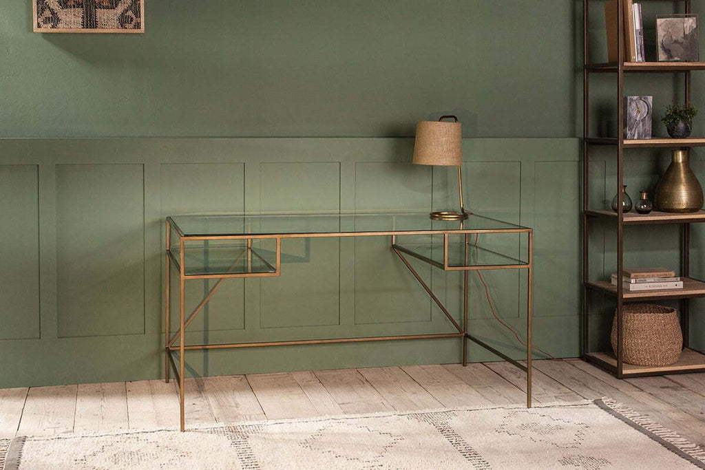 Nakuru Iron & Glass Desk