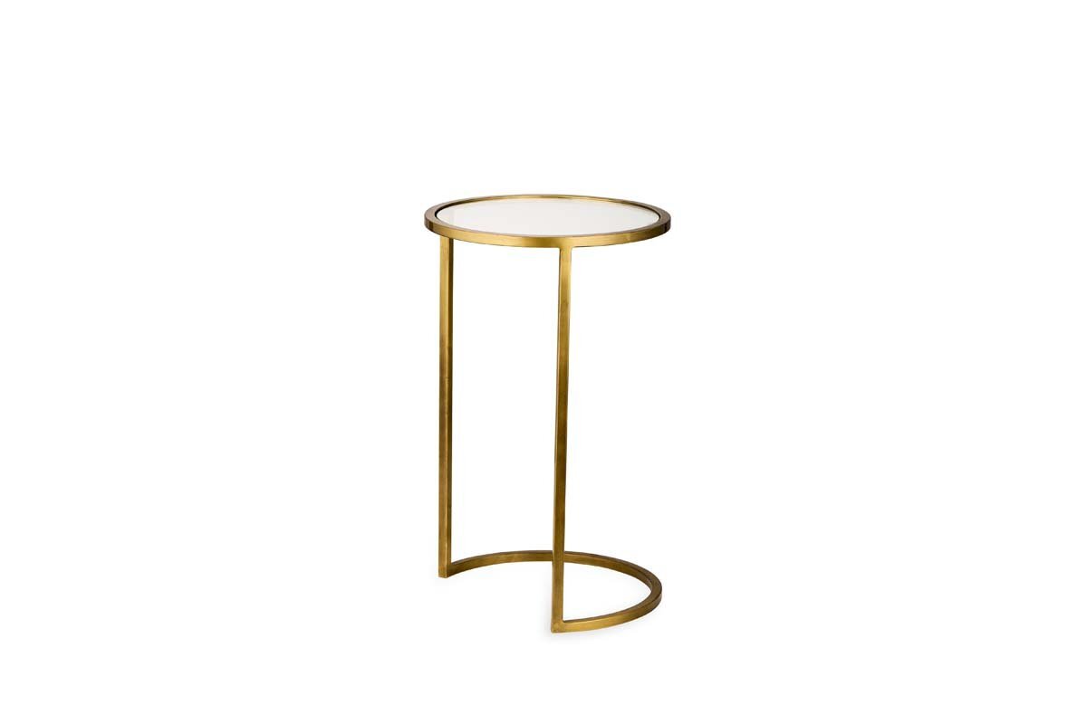 Nakuru Iron & Glass Side Table Set - Brass
