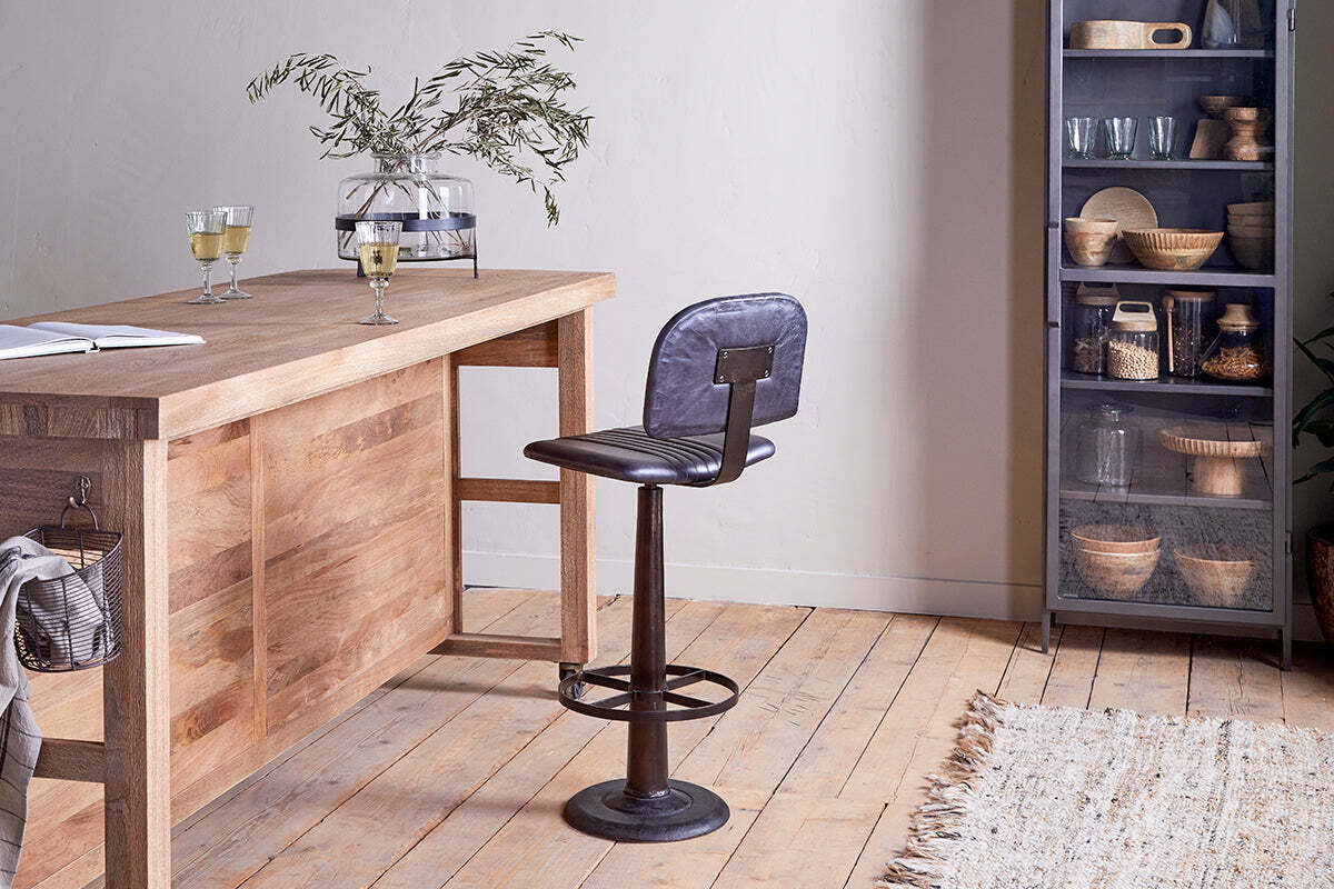 Narwana Bar Chair - Aged Black