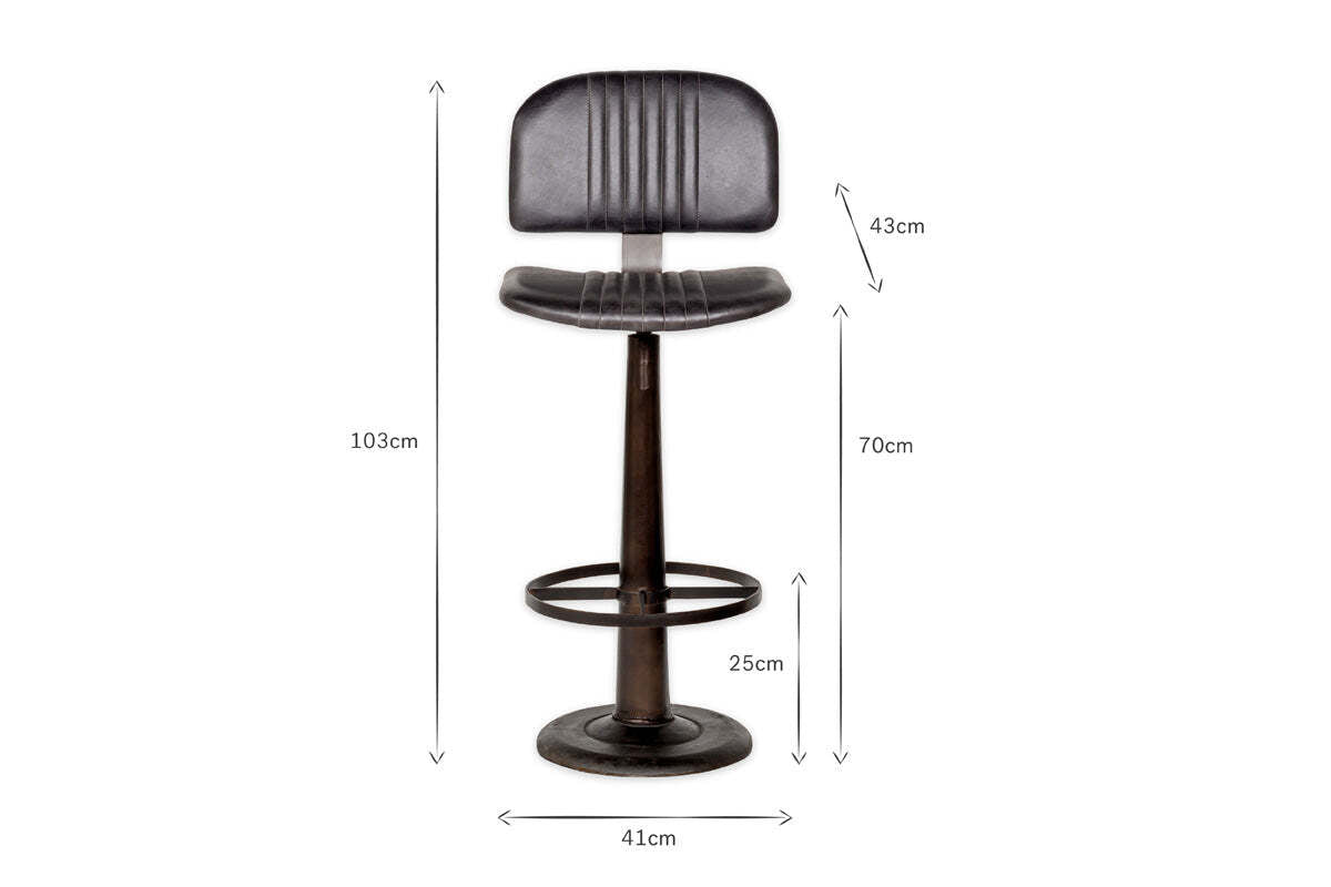Narwana Bar Chair - Aged Black