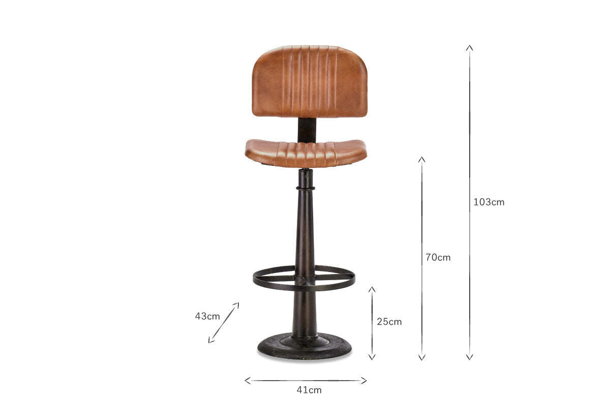 Narwana Bar Chair - Aged Tan