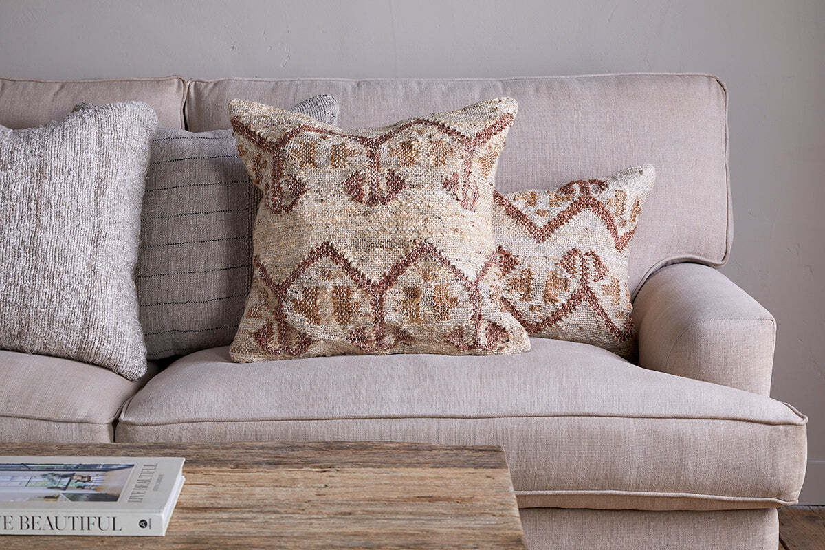 Nuvali Cotton & Jute Cushion Cover - Rust