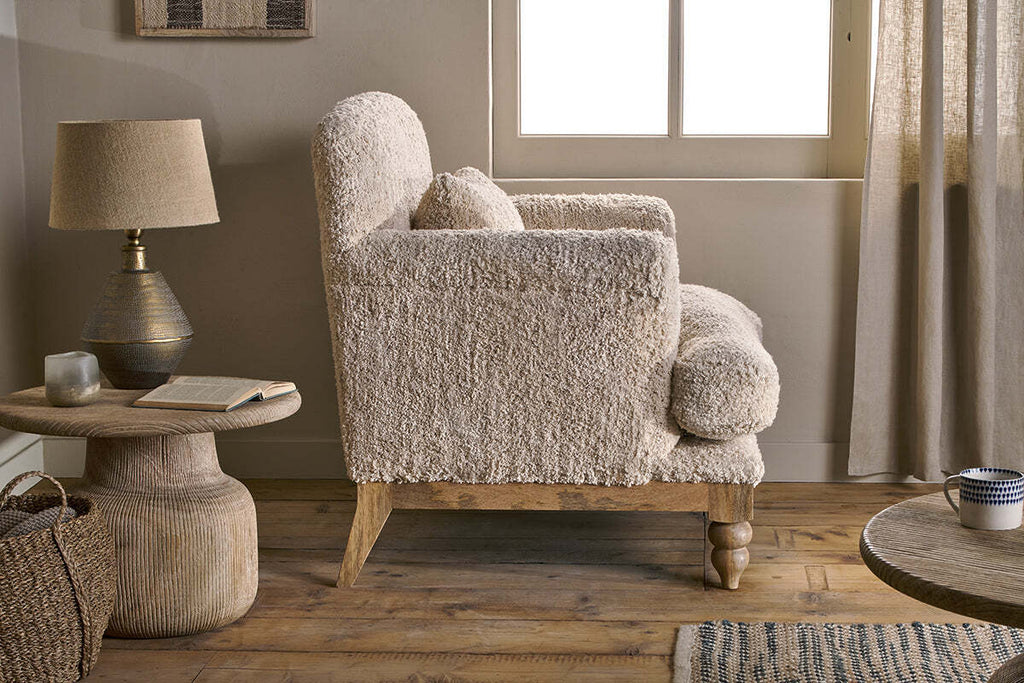 Otas Teddy Cotton Armchair - Off White