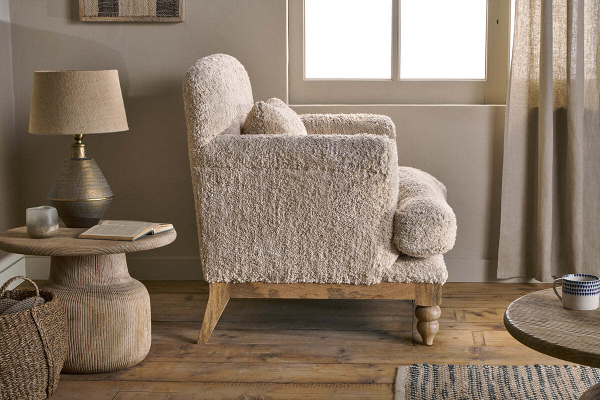 Otas Teddy Cotton Armchair - Off White