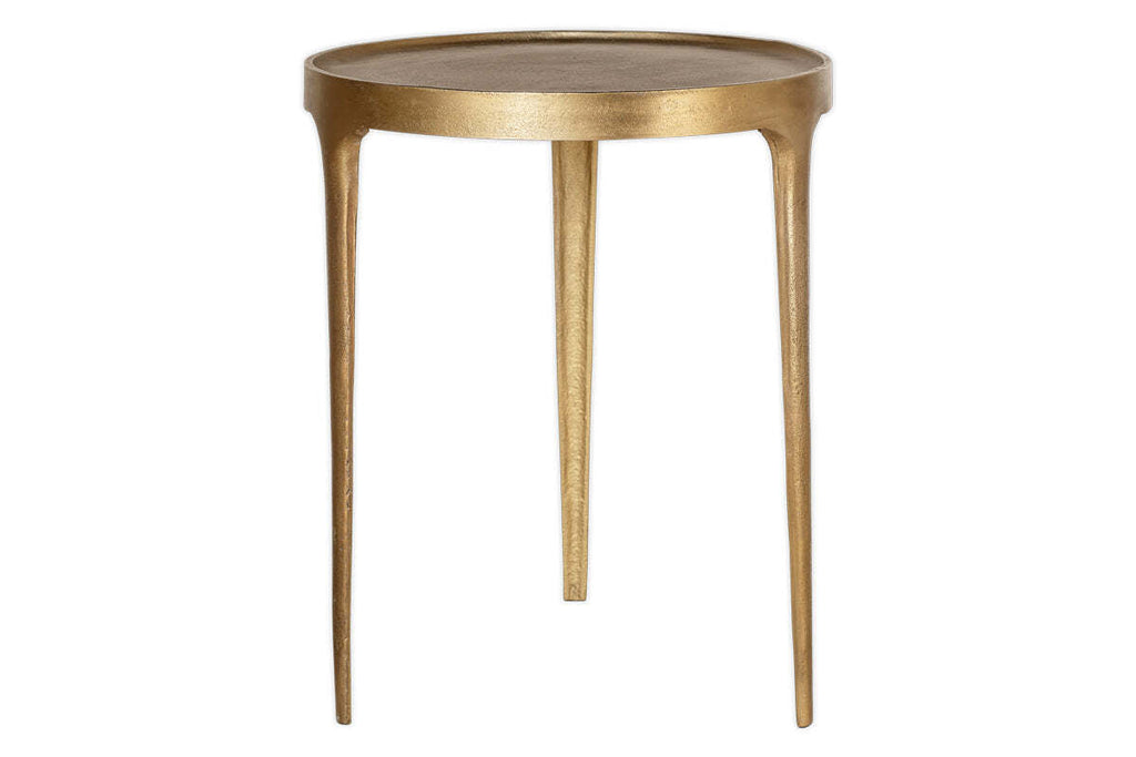 Rohia Cast Metal Side Table - Brass