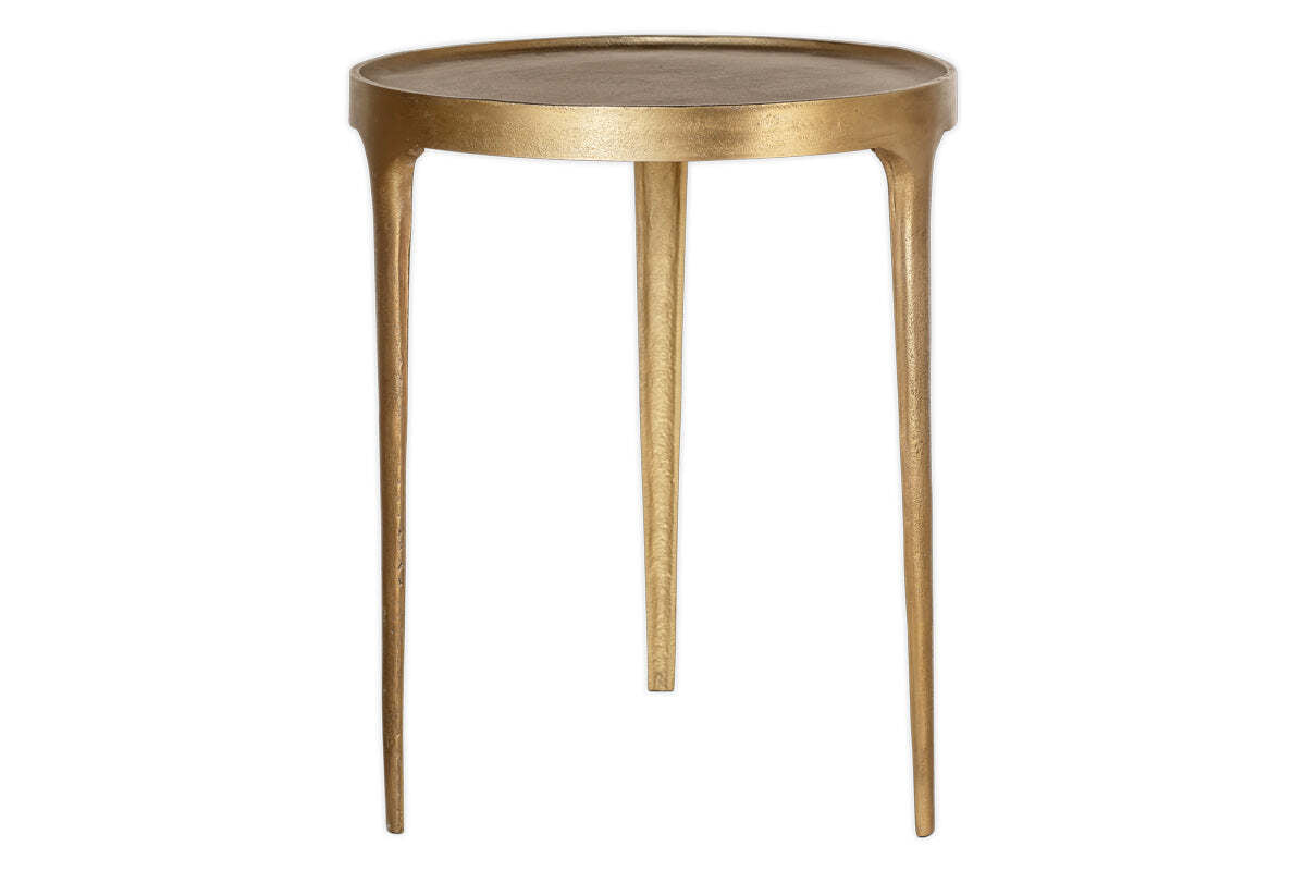 Rohia Cast Metal Side Table - Brass