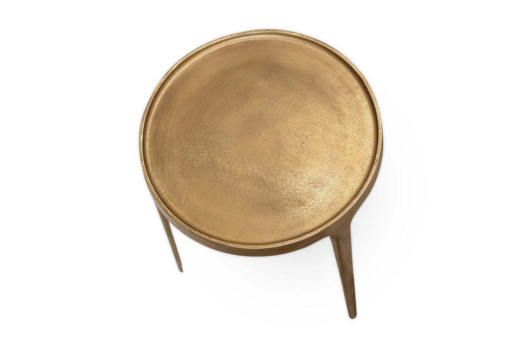 Rohia Cast Metal Side Table - Brass