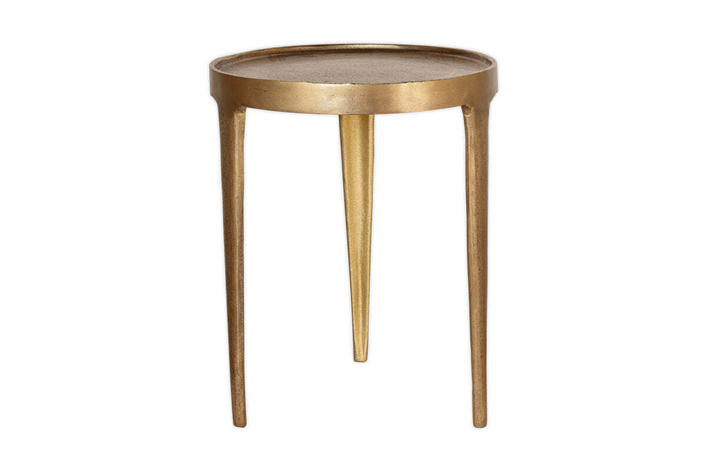 Rohia Cast Metal Side Table - Brass