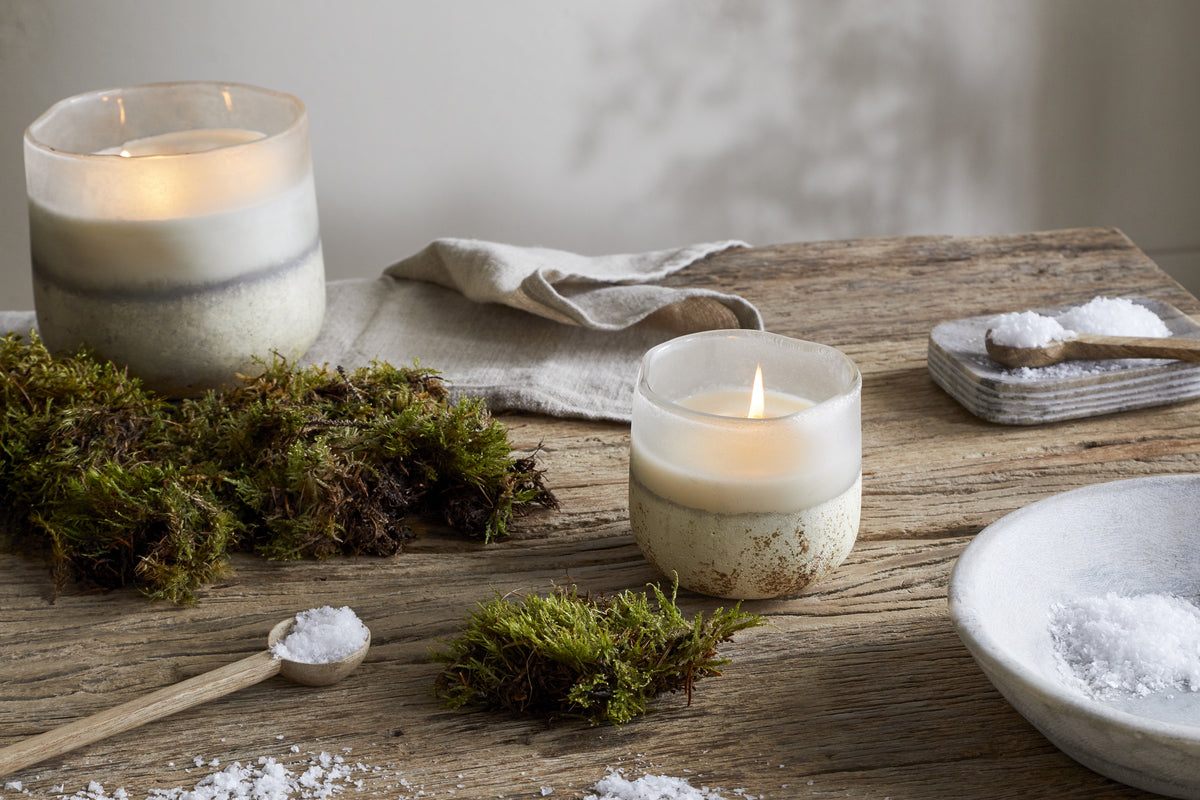 Sea Salt & Moss 3 Wick Scented Candle - Aged Smoke - 3 Wick