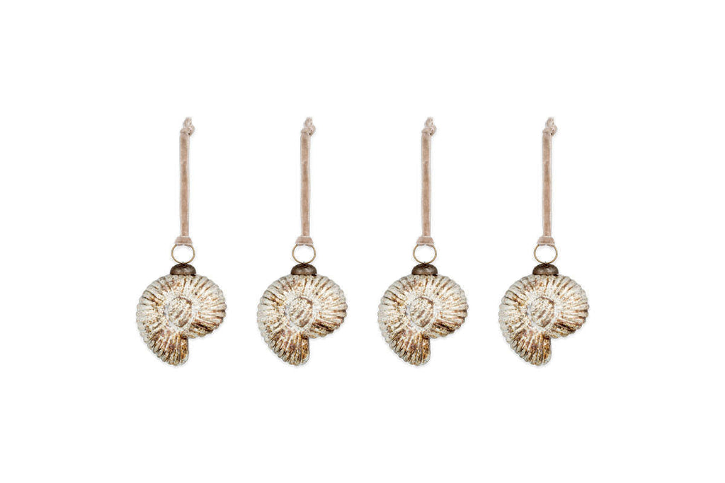 Sachin Shell Baubles - Rustic Gold - (Set of 4)