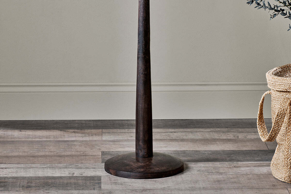 Sahar Mango Wood Floor Lamp Base - Dark Stain
