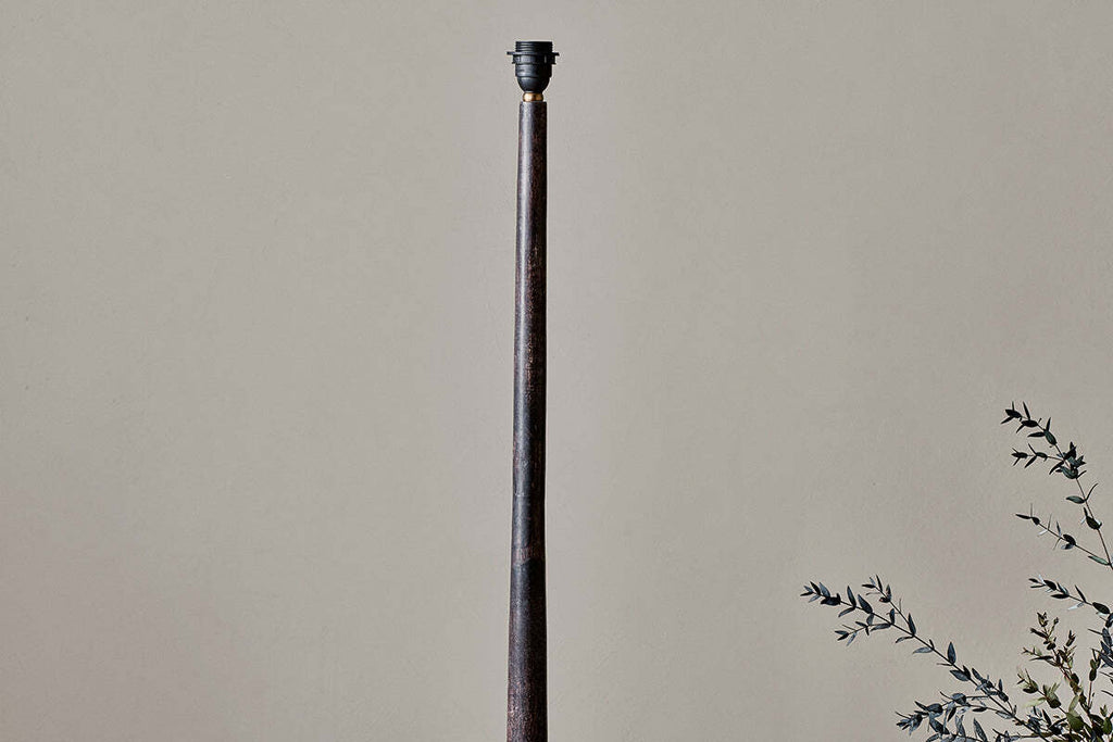 Sahar Mango Wood Floor Lamp Base - Dark Stain