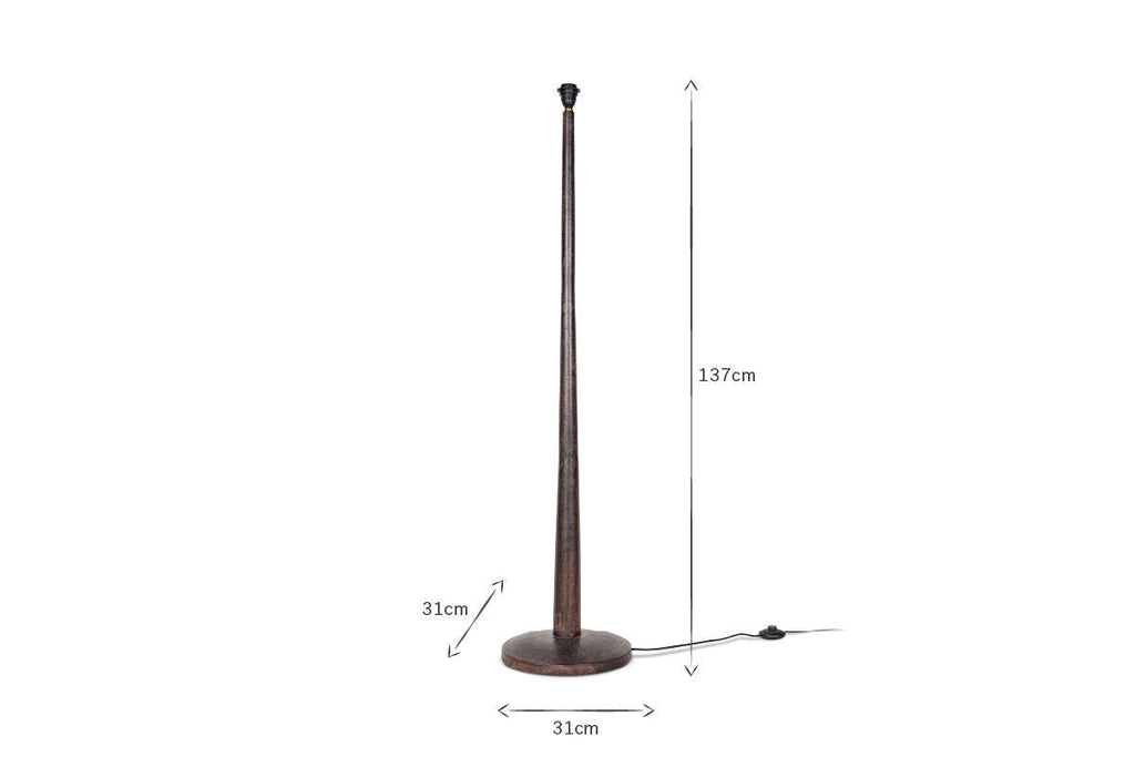 Sahar Mango Wood Floor Lamp Base - Dark Stain