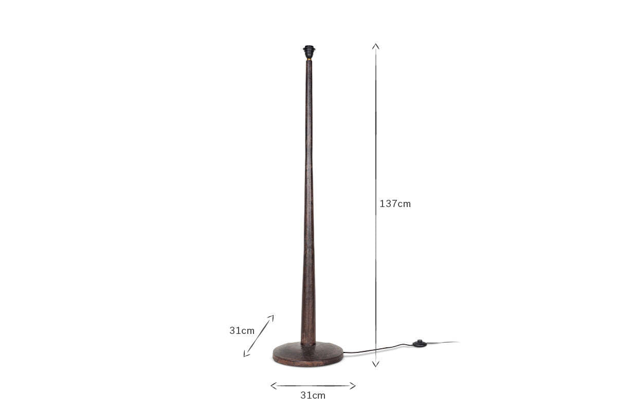 Sahar Mango Wood Floor Lamp Base - Dark Stain