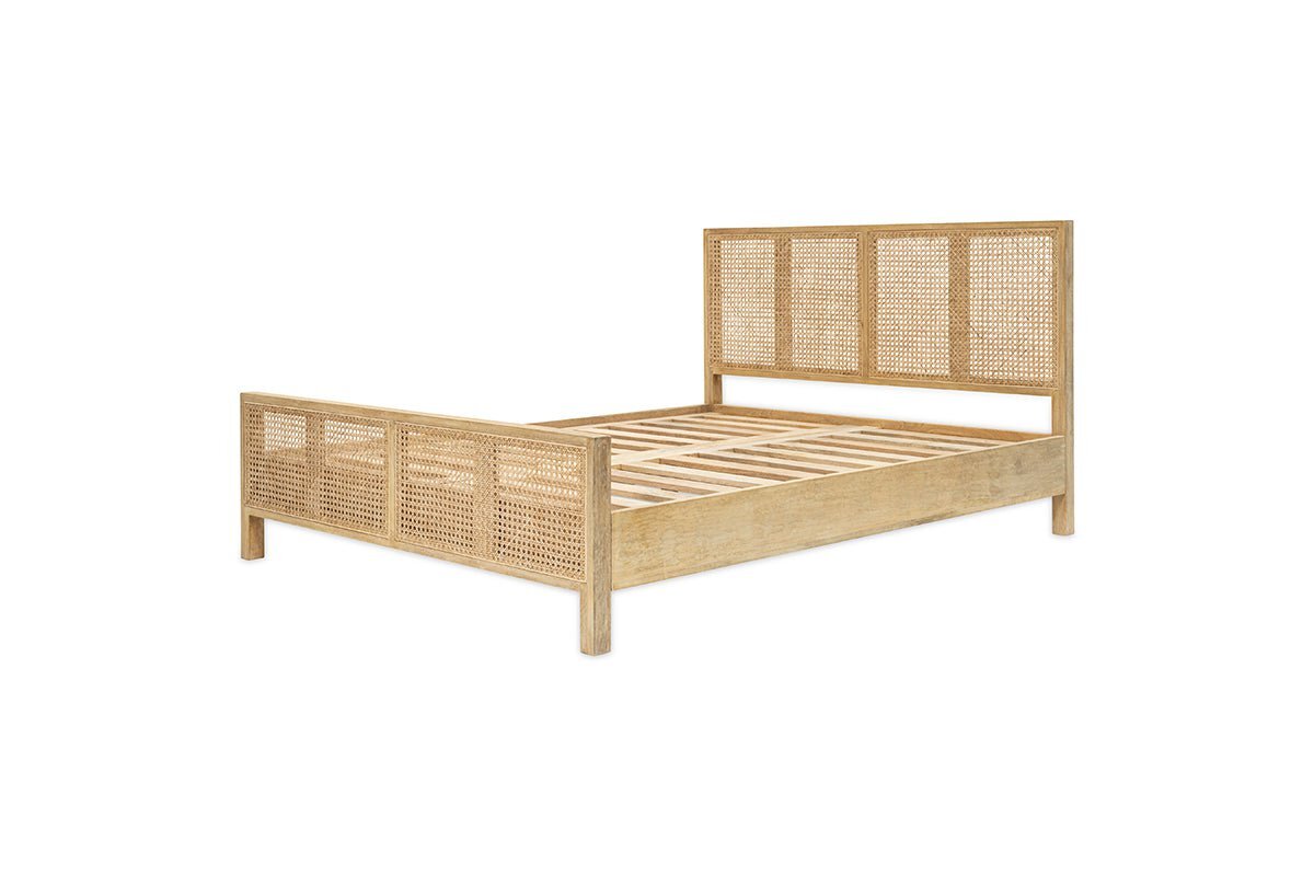 Saharsa Cane & Mango Wood Bed