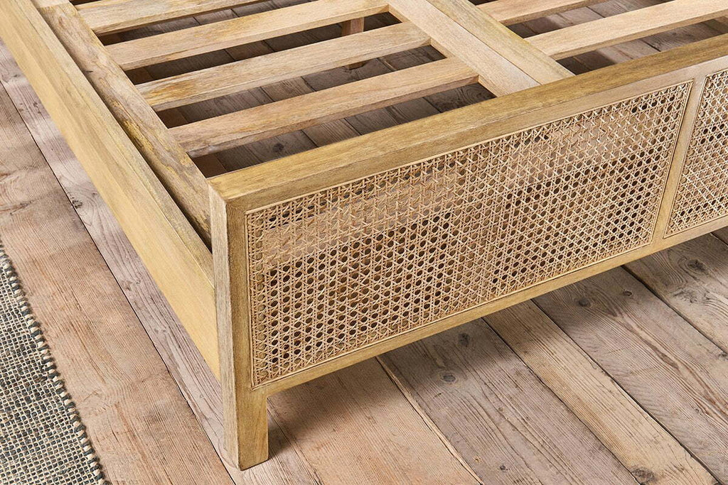 Saharsa Cane & Mango Wood Bed