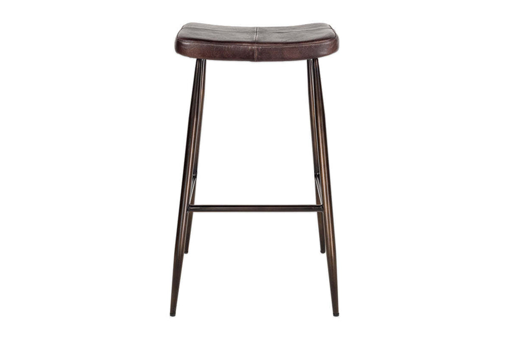 Samaira Leather Counter Stool - Dark Brown
