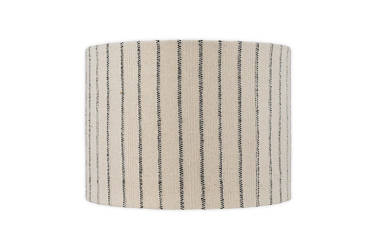 Sanja Cotton Stripe Lampshade - Off White & Grey