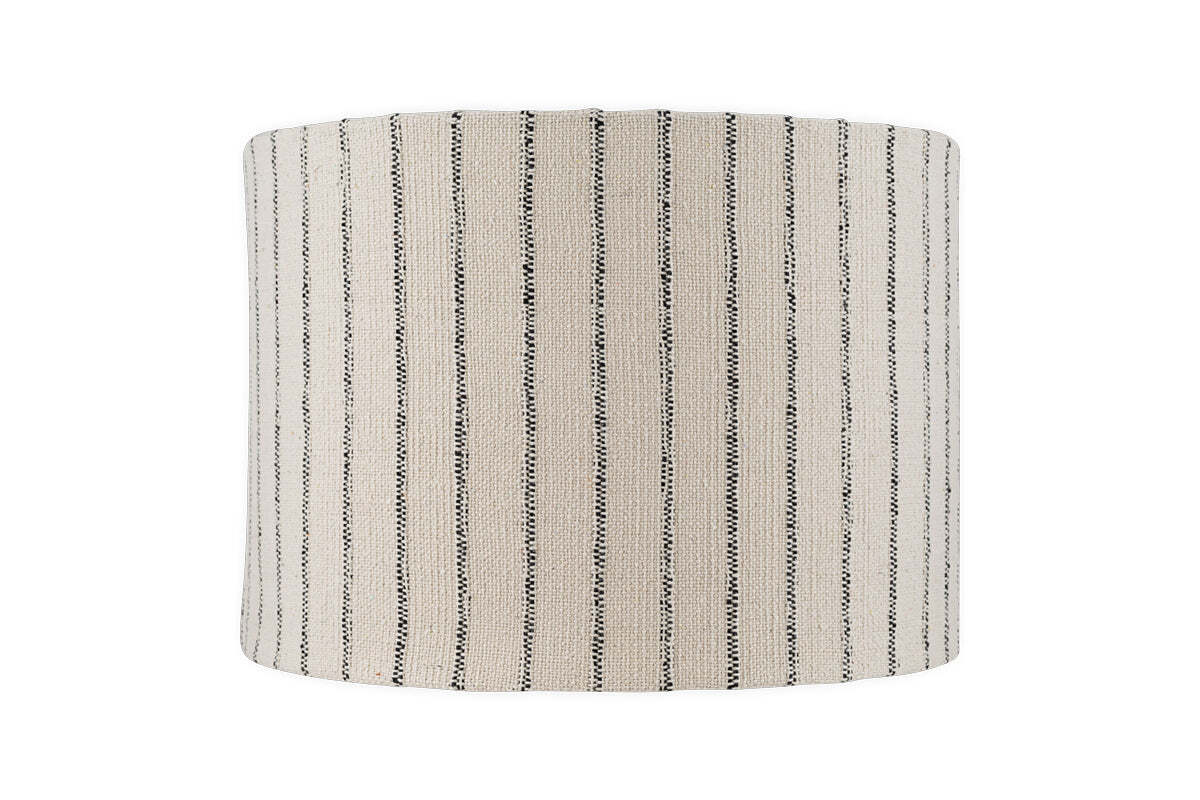 Sanja Cotton Stripe Lampshade - Off White & Grey