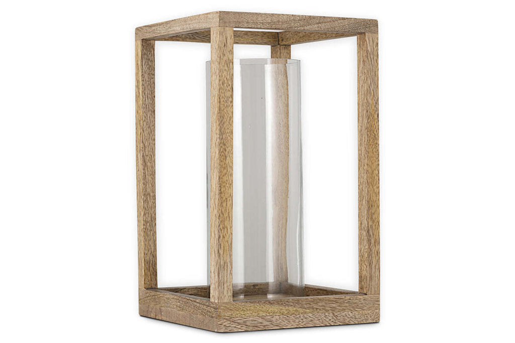 Sanora Mango Wood Lantern - Natural