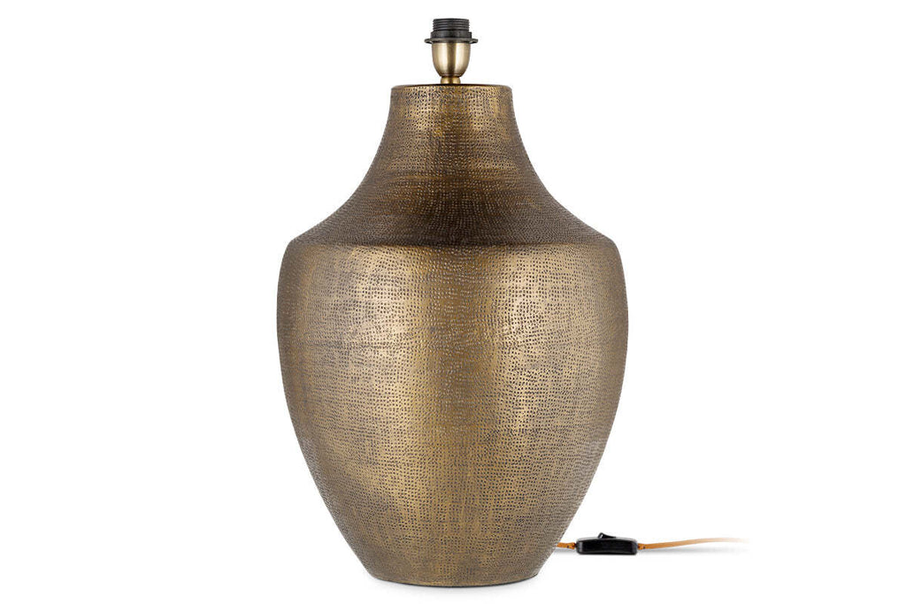 Tanda Etched Statement Table Lamp Base - Antique Brass - Extra Large