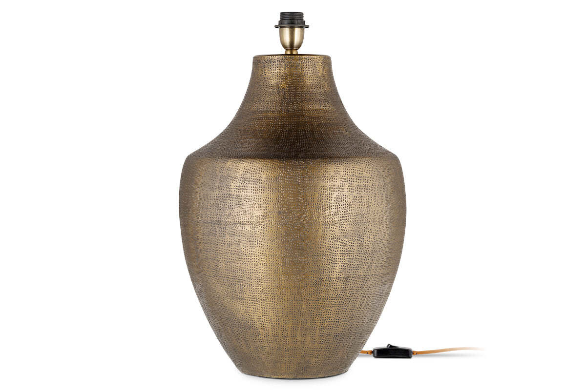 Tanda Etched Statement Table Lamp Base - Antique Brass - Extra Large