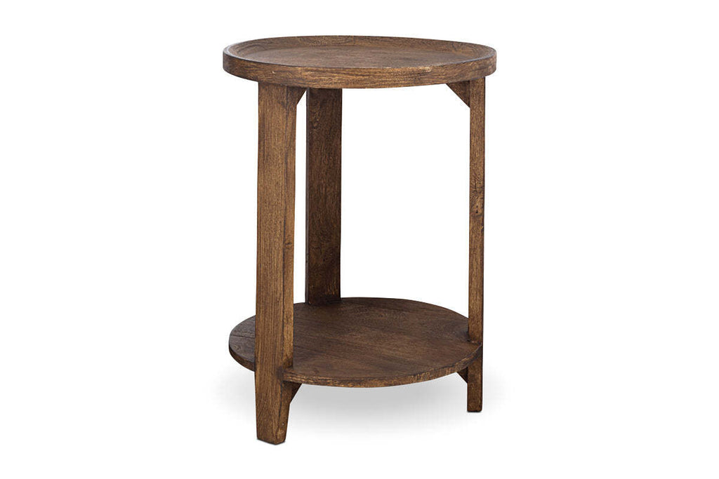 Triveni Mango Wood Side Table - Walnut Stain