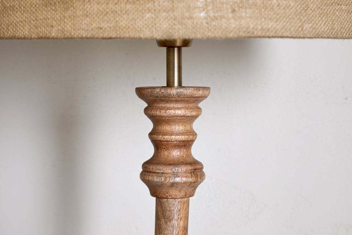 Usha Classic Wooden Floor Lamp Base - Natural
