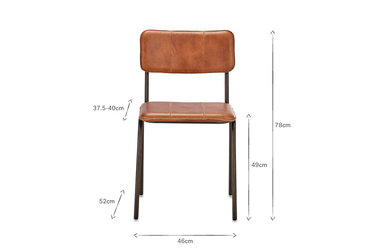 Ukari Leather Dining Chair - Aged Tan