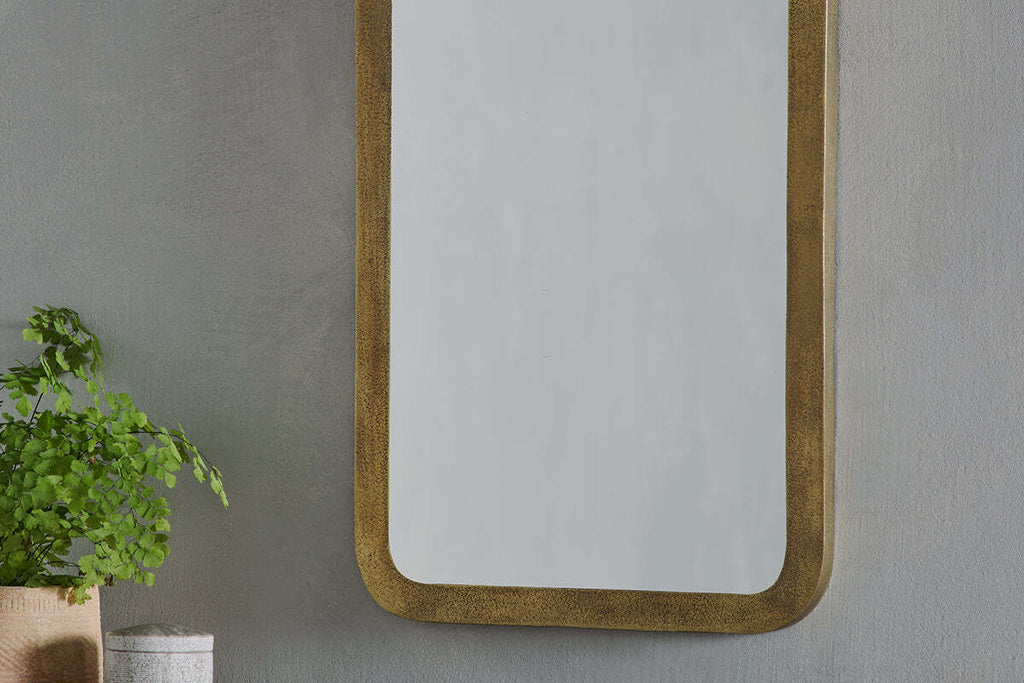 Ungura Rounded Mirror - Antique Brass - Small