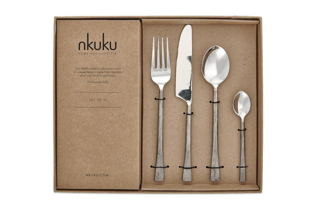 Usa Cutlery Set - Brushed Silver (Set of 16)