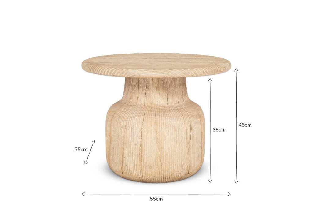 Vivan Grooved Wood Side Table