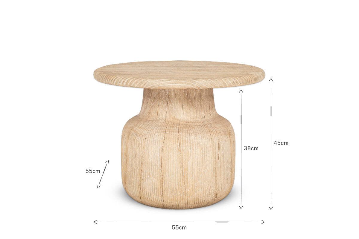 Vivan Grooved Wood Side Table
