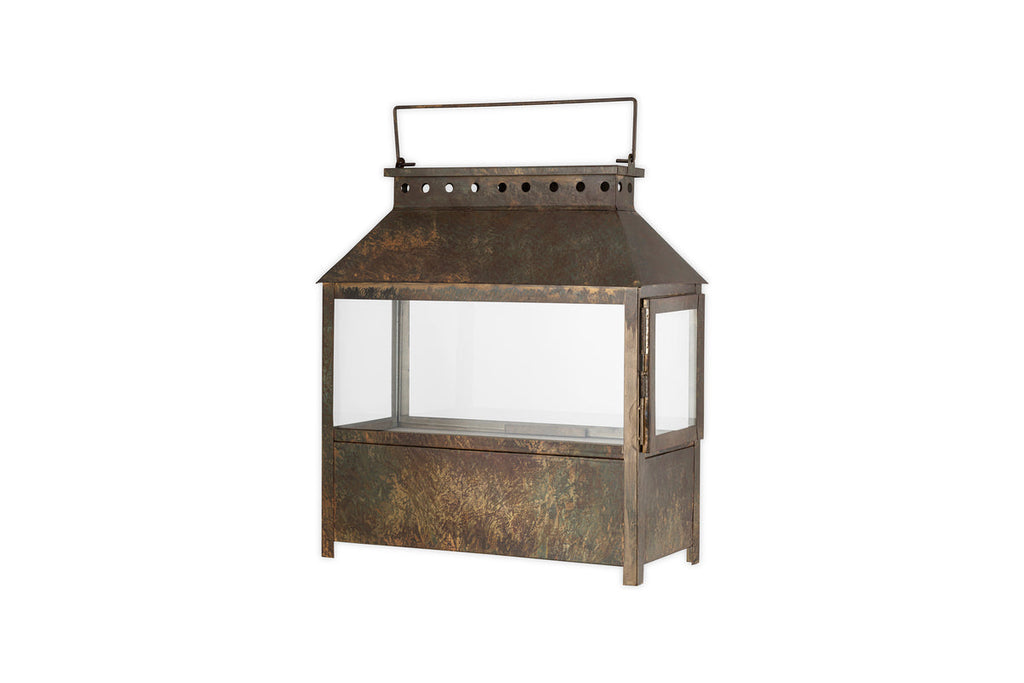 Akoko Wide Lantern - Brown Patina