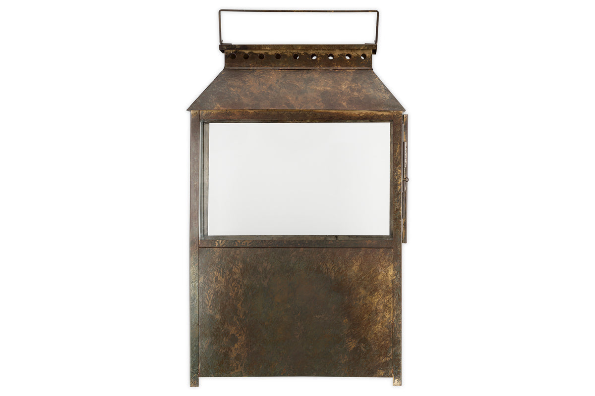 Akoko Wide Lantern - Brown Patina