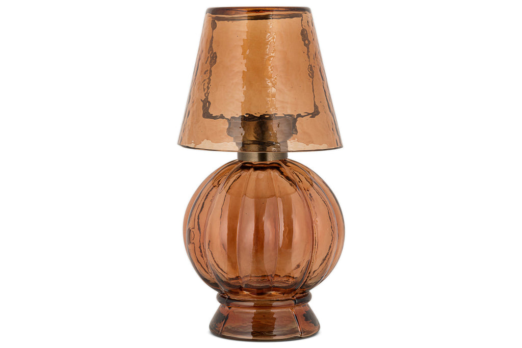 Adesola Glass Tealight Holder Lamp - Amber
