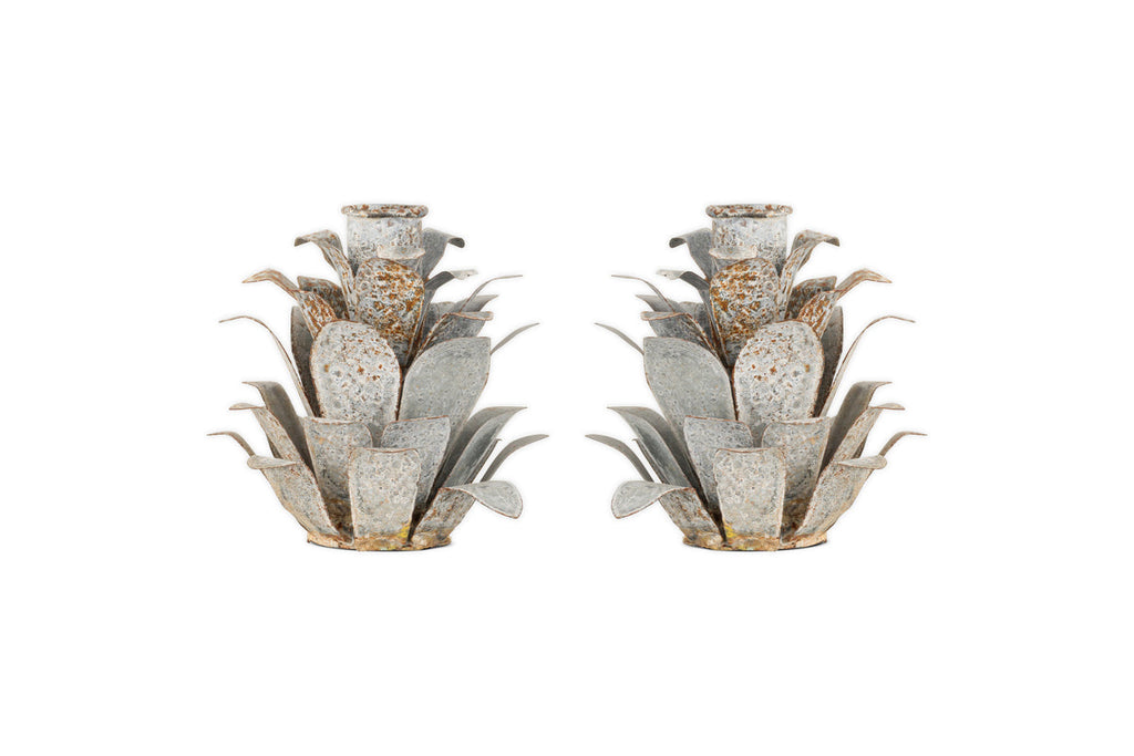 Elagalu Pine Cone Candle Holders - Zinc (Set of 2)
