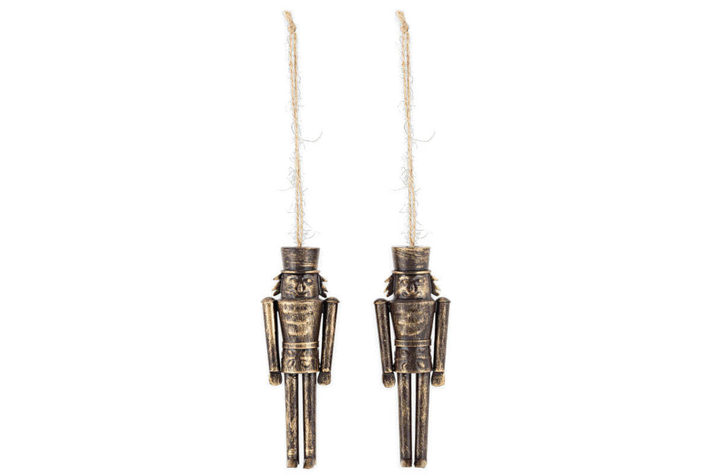 Imay Nutcracker Baubles - Antique Brass (Set of 2)