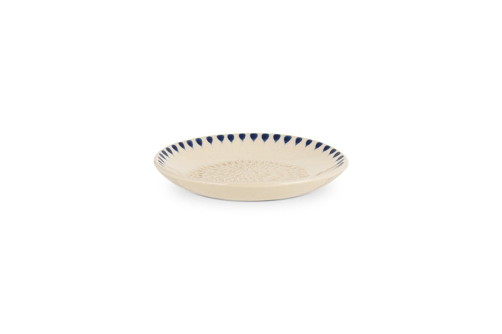 Indigo Drop Garlic Grater - Cream & Indigo