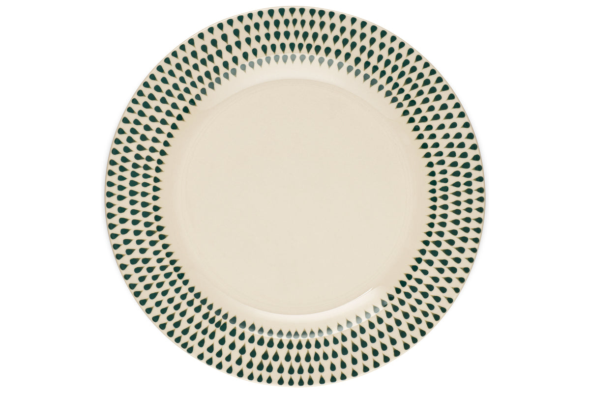 Juniper Drop Dinnerware Set - Cream & Juniper (Set of 12)