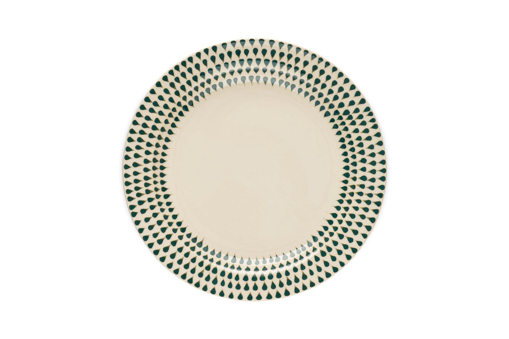 Juniper Drop Dinnerware Set - Cream & Juniper (Set of 12)